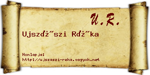 Ujszászi Réka névjegykártya